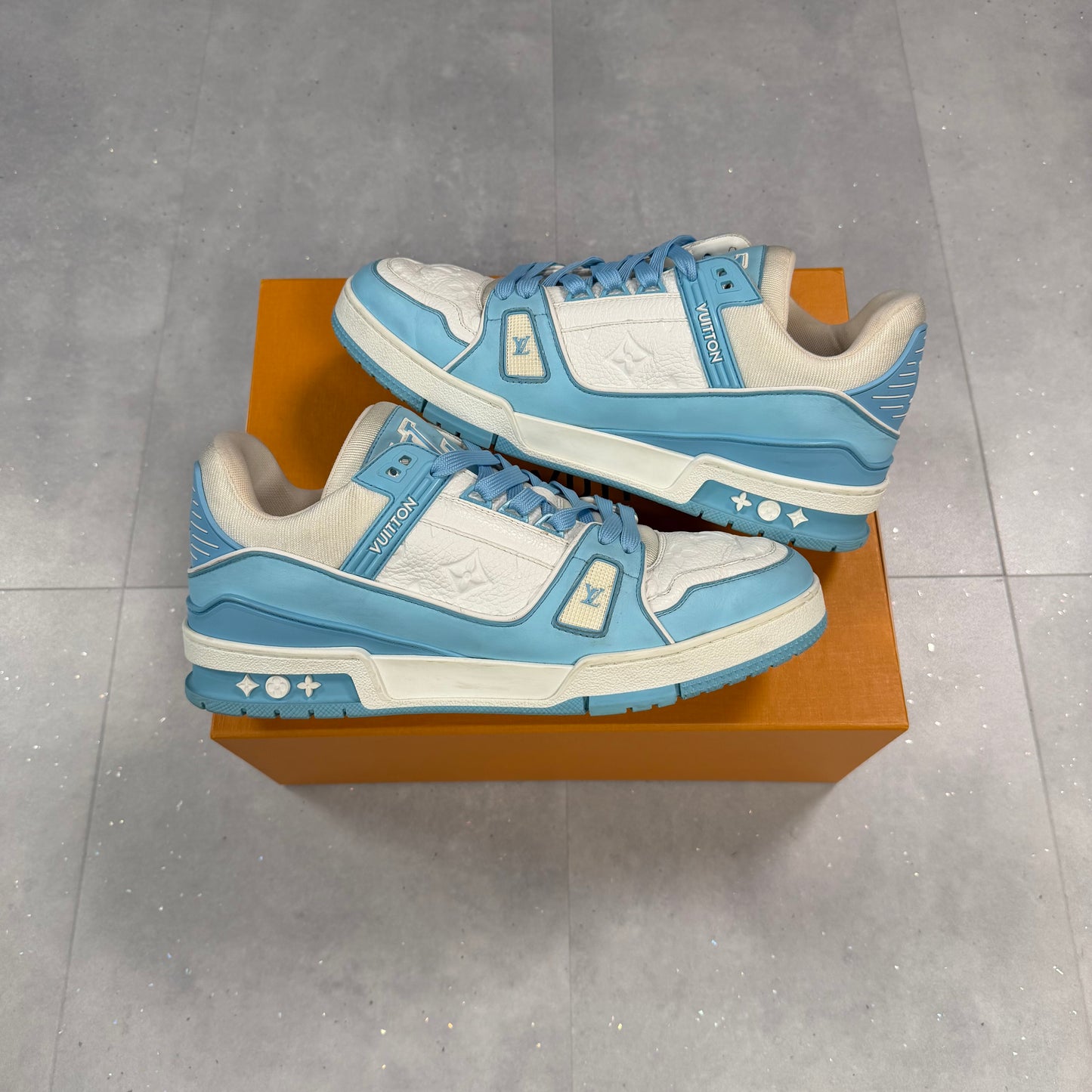 LV Blue Monogram Trainers ( UK10.5 )
